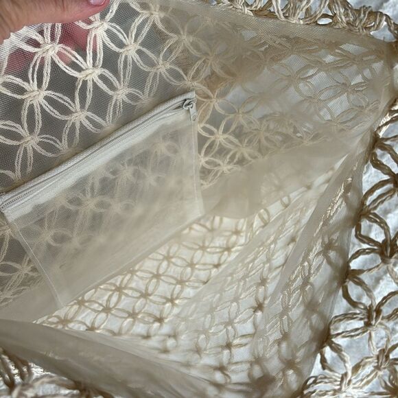 Cream Crochet Coastal Beach Woven Tote Bag Farmers‎ Market Bag - Picture 10 of 10